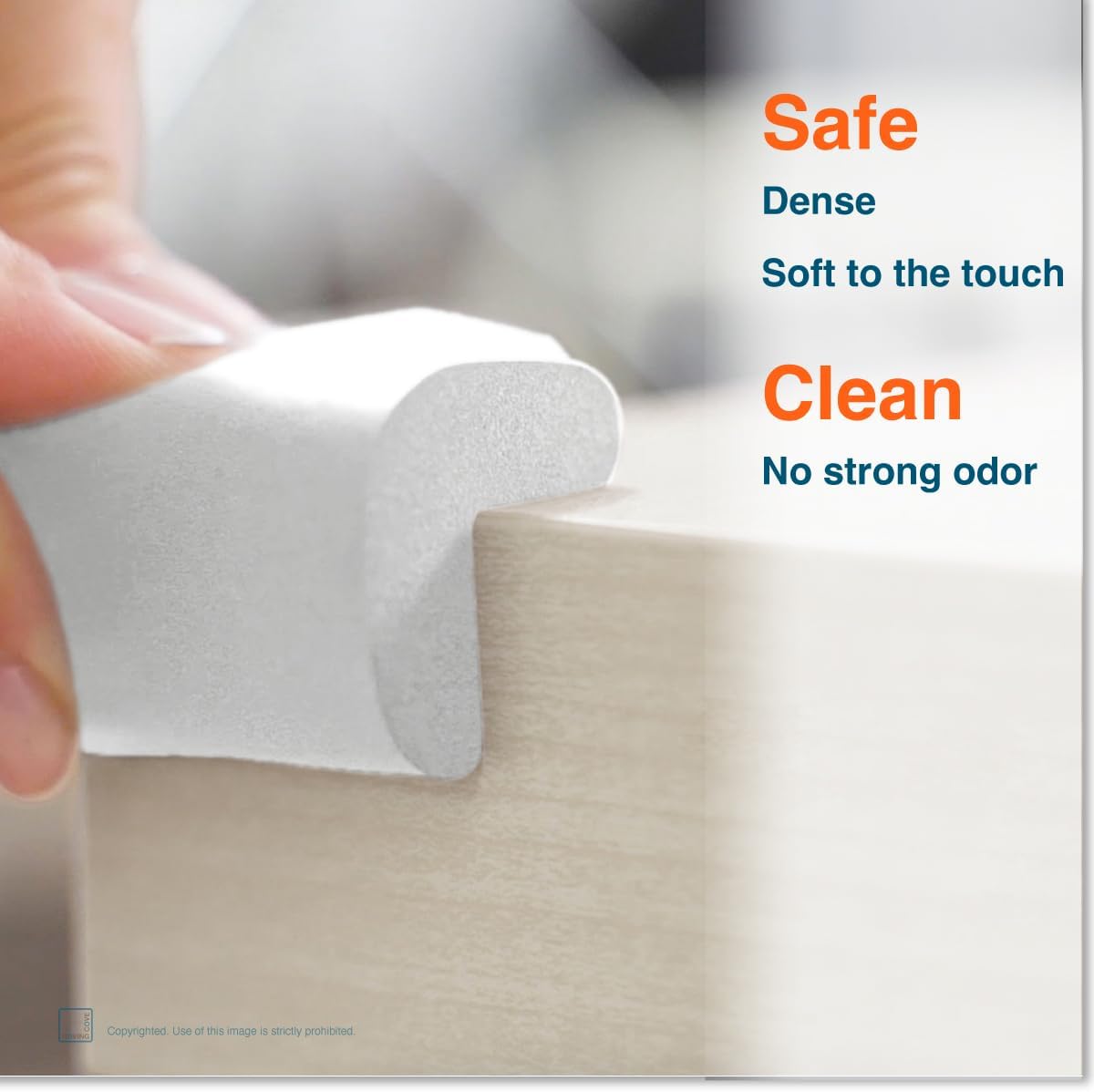 Roving Cove HeftyFit Corner Protector for Baby (16 Large Corners), Heavy-Duty Soft Rubber Foam