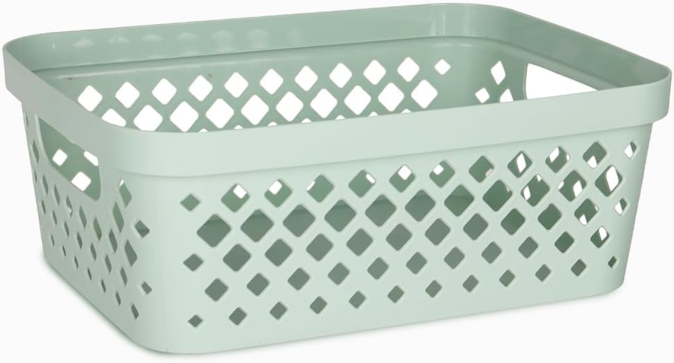Glad Plastic Storage Basket Set, Value Pack of 6 | Open Storage Bins for Shelves, Bathroom, Pantry
