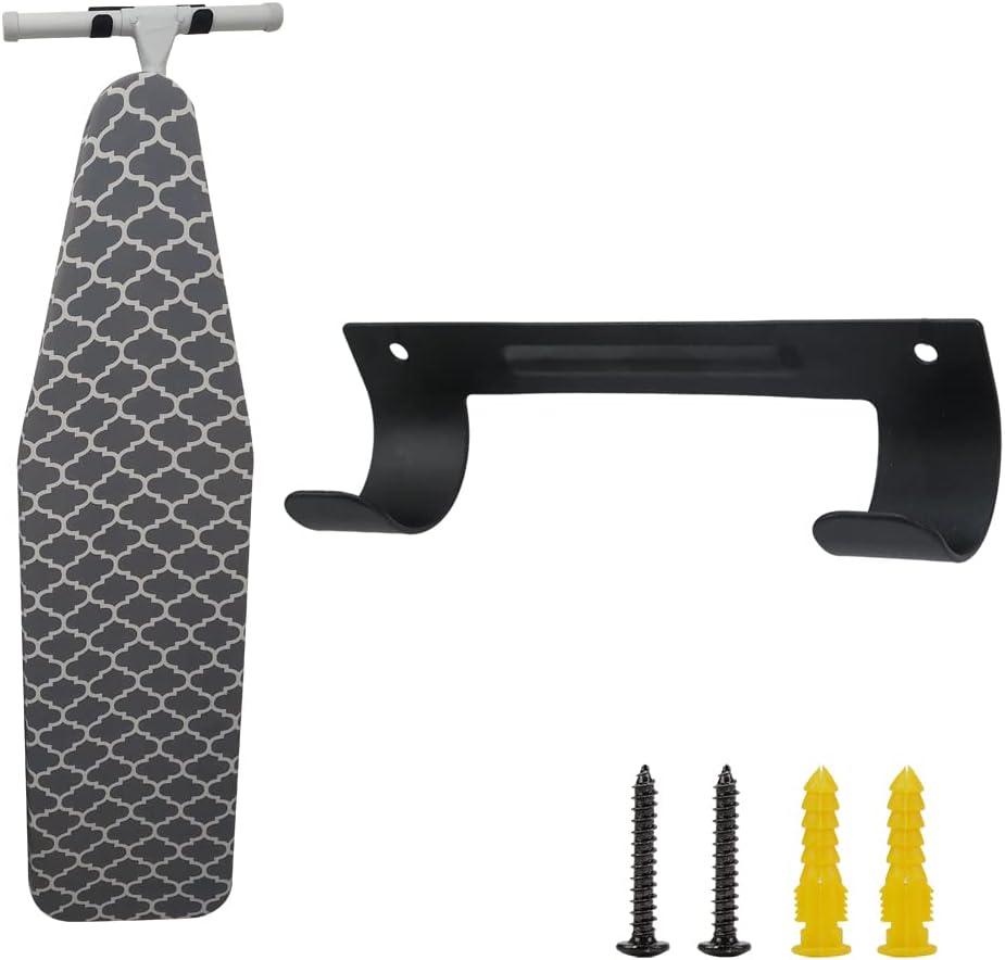 Ironing Board Hanger Wall Mount Ironing Board Holder Organizer Wall Rack for Laundry Rooms Storage