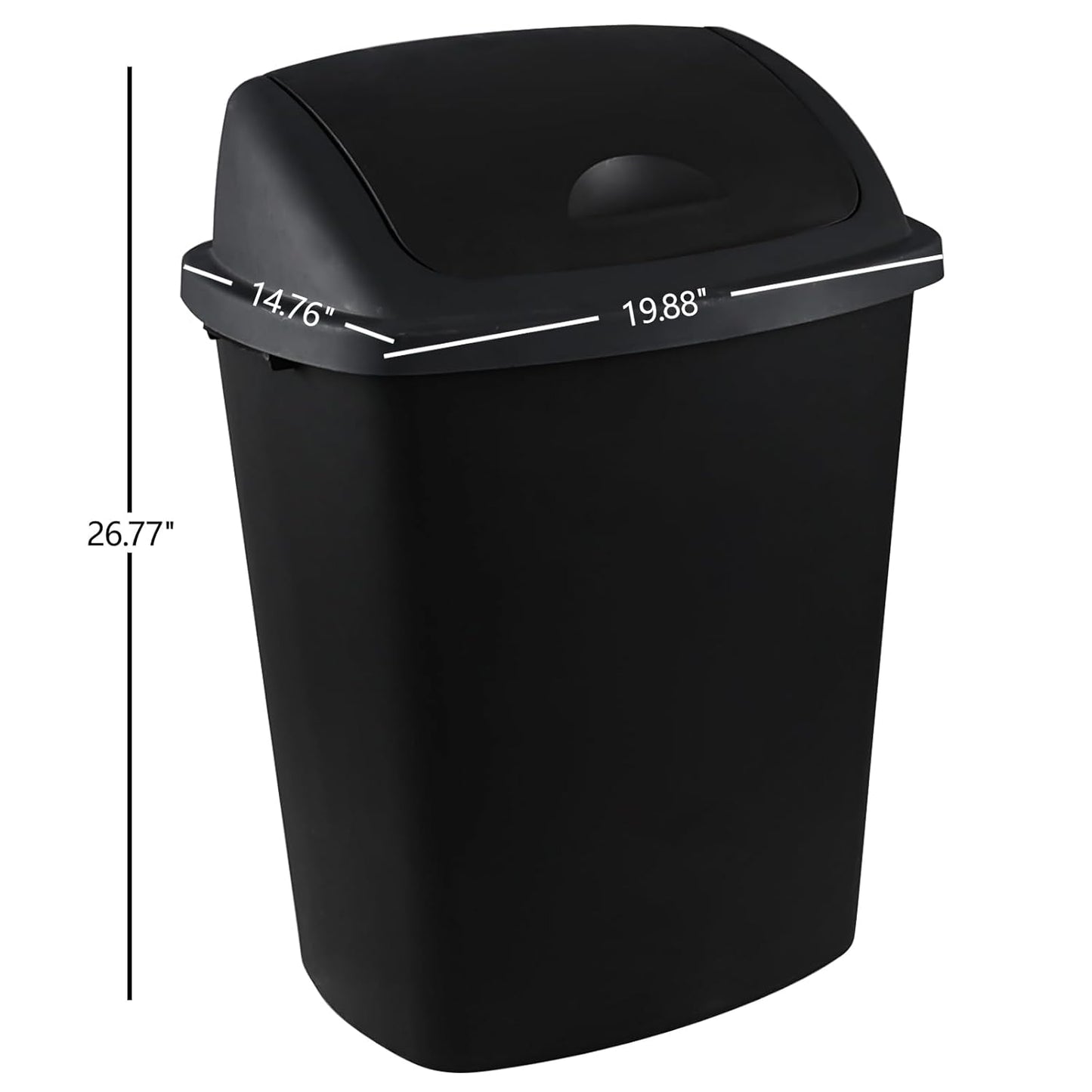 Teyyvn 18 Gallon Tall Plastic Kitchen Trash Can with Swing Lid, 4 Pack Large Plastic Swing Top