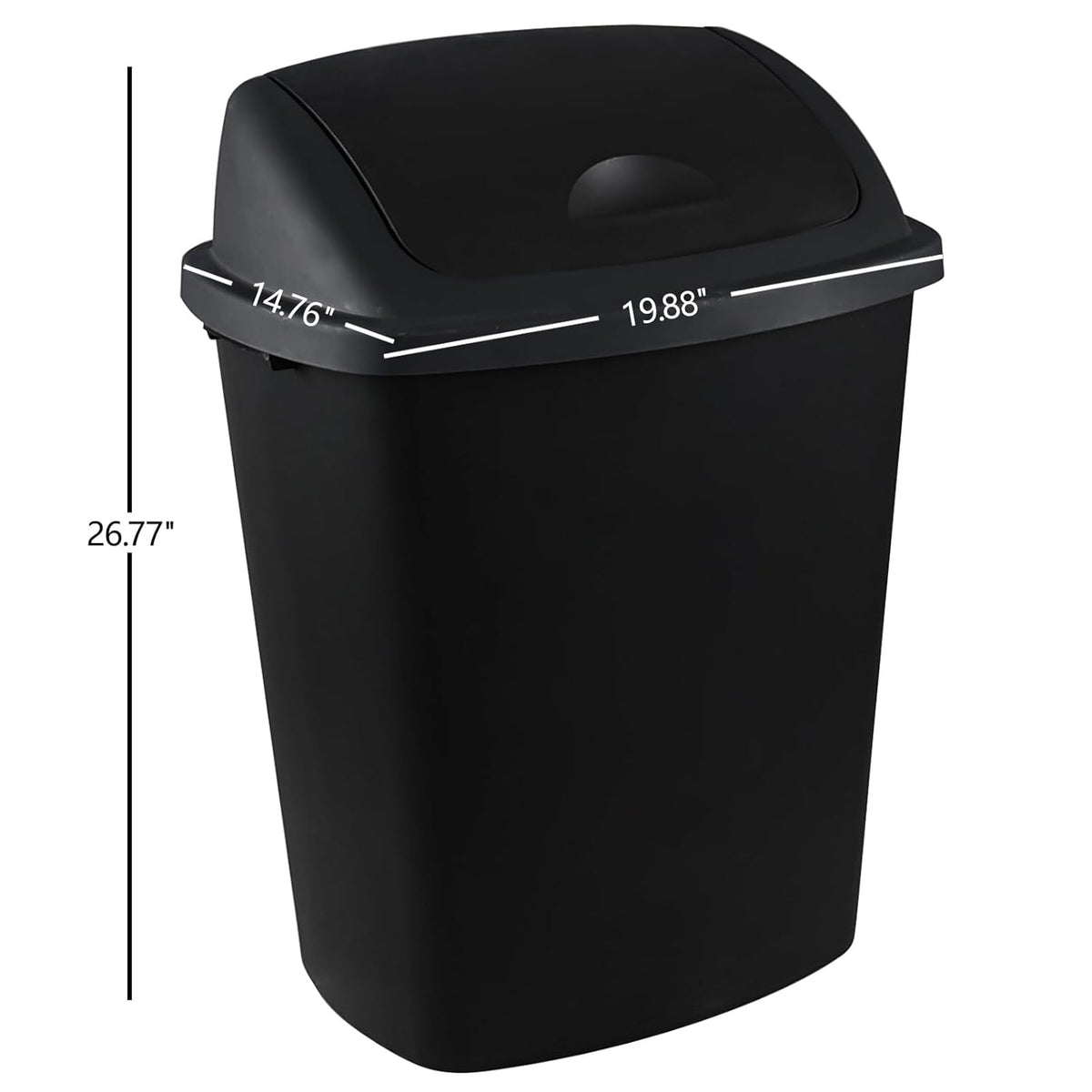Teyyvn 18 Gallon Tall Plastic Kitchen Trash Can with Swing Lid, 4 Pack Large Plastic Swing Top
