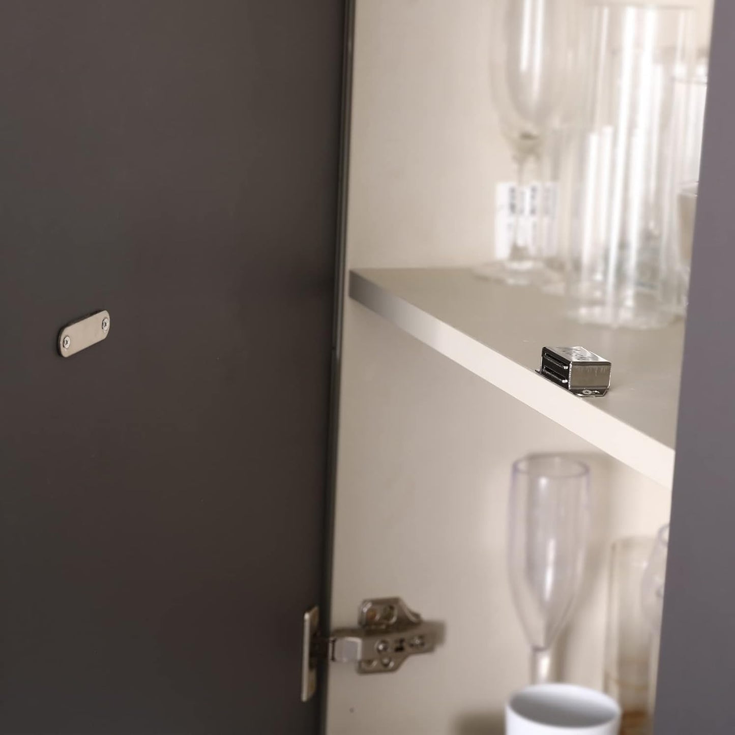 Mousike Cabinet Magnets 30lb Stainless Steel Magnetic Door Catch with Strong Magnetic for Kitchen