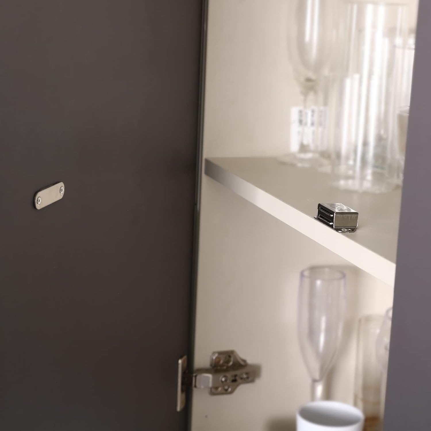 Mousike Cabinet Magnets 30lb Stainless Steel Magnetic Door Catch with Strong Magnetic for Kitchen