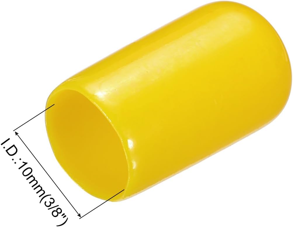 uxcell 20pcs Rubber End Caps 10mm(3/8") ID Vinyl PVC Round Tube Bolt Cap Cover Screw Thread