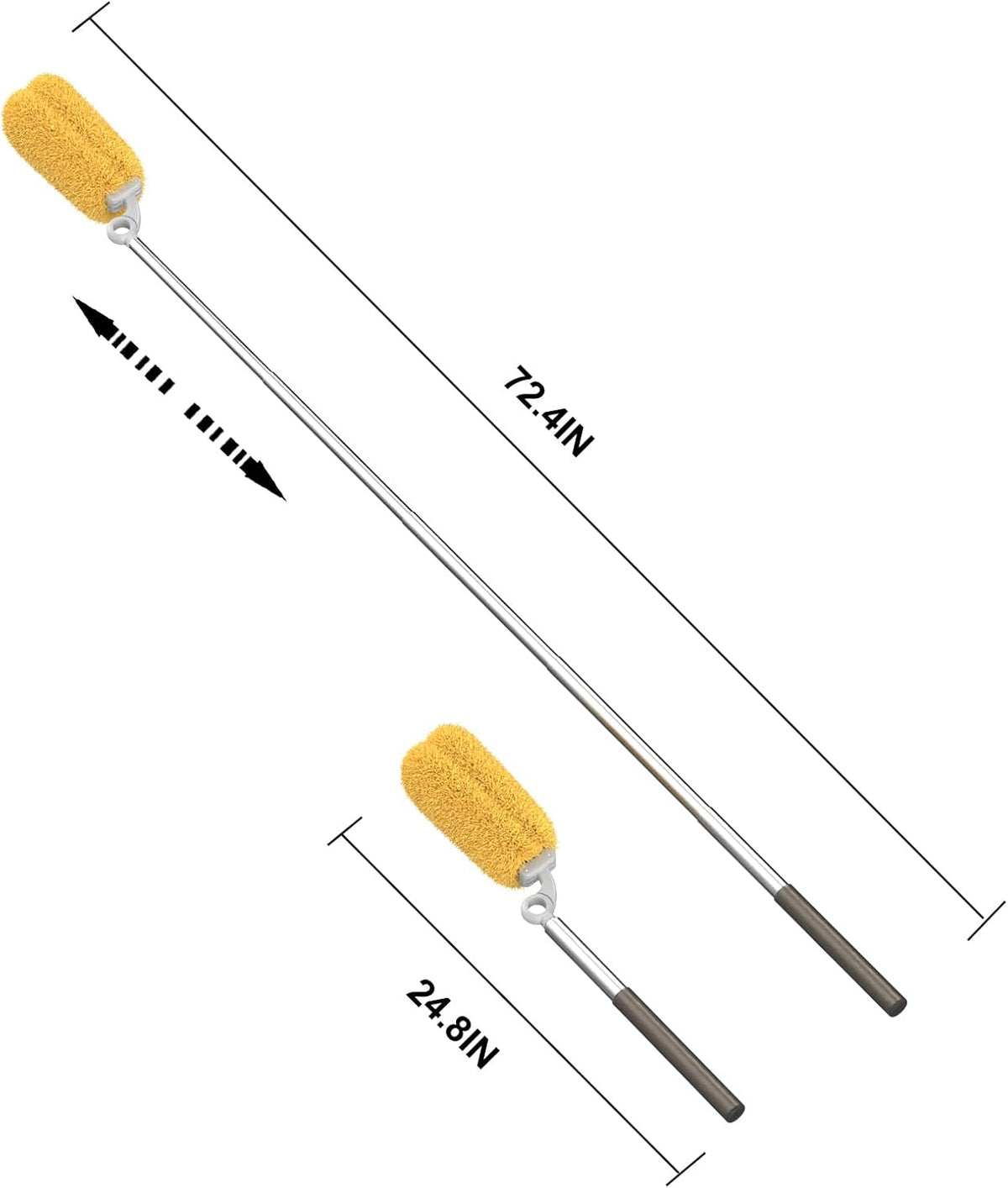 Long Handle Duster with 2 Replacement Heads, Washable Cleaning Duster Kit with Laundry Mesh Bag