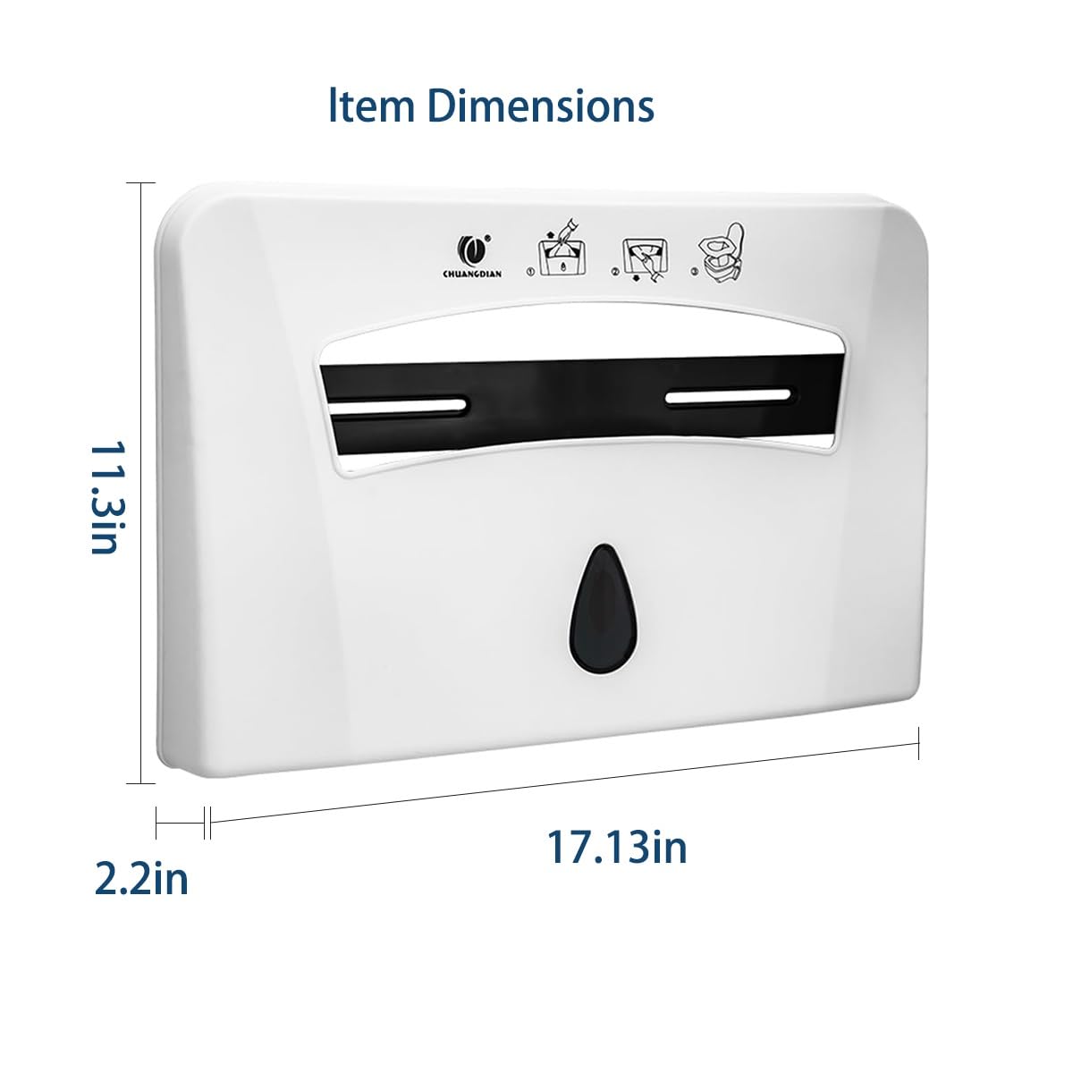 Toilet Seat Cover Dispenser (2-Pcs) Wall Mounted Compatible with Half-fold Disposable Toilet Seat
