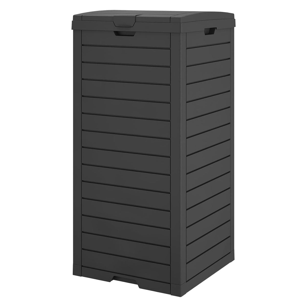 NUNU LAB 31 Gal Outdoor Trash Can with Lid - Heavy Duty Waterproof Resin, Removable Drip Tray, Fits