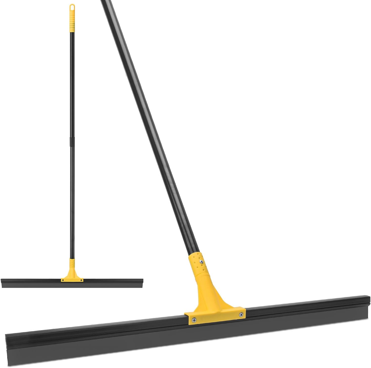 Floor Squeegee for Concrete, 30'' Large Rubber Broom for Tile, 59'' Long Handle Heavy Duty Water
