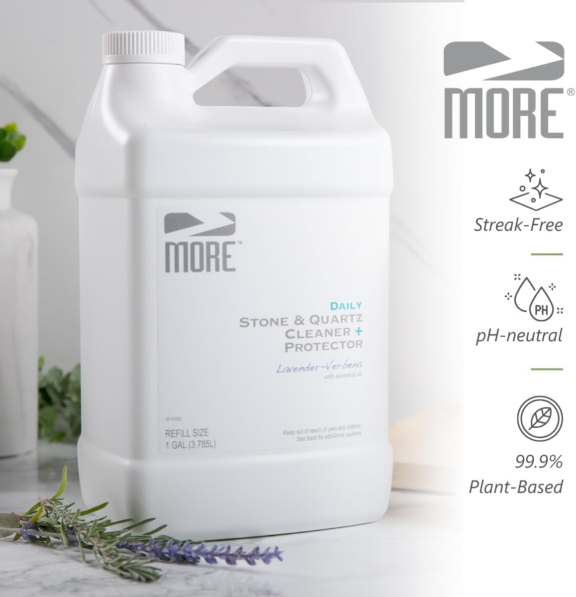 MORE Stone & Quartz Cleaner + Protector - Granite, Quartz & Marble Cleaner - For Kitchen & Bathroom