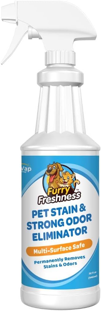 FurryFreshness Extra Strength Cat or Dog Pee Stain & Permanent Odor Remover + Smell Eliminator