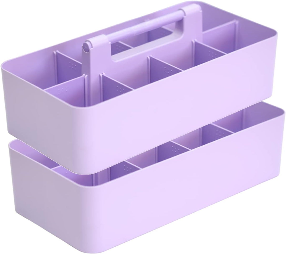 2 PACK Portable DIY 8 Dividers Durable Plastic Tote Tool & Supply Cleaning Caddy with Handle Made