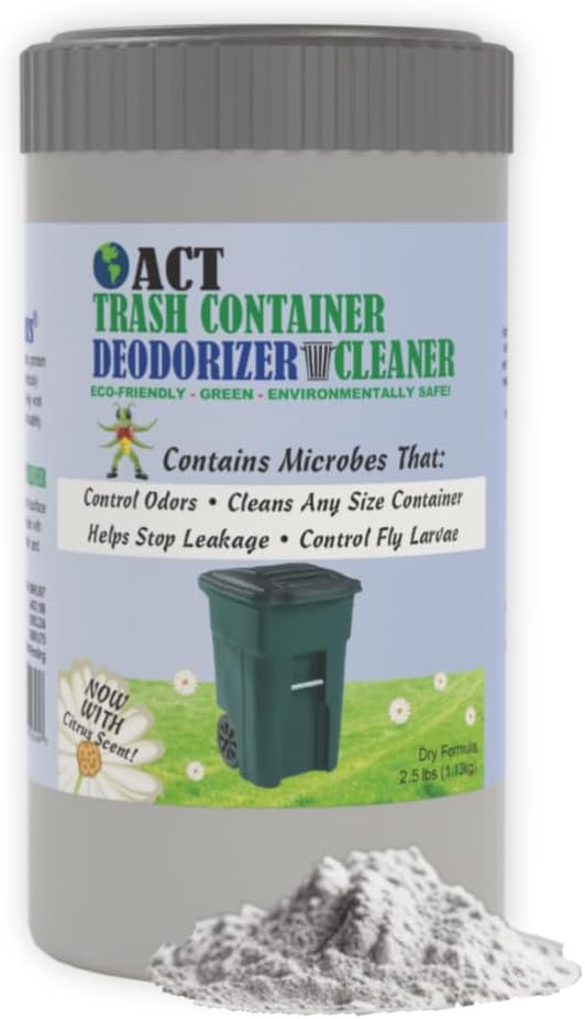 ACT Trash Deodorizer and Cleaner | Eliminates Odors Controls Garbage Sludge | for Garage and