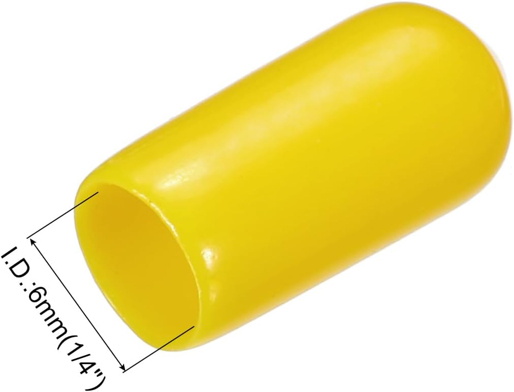 uxcell 20pcs Rubber End Caps 6mm(1/4") ID Vinyl PVC Round Tube Bolt Cap Cover Screw Thread