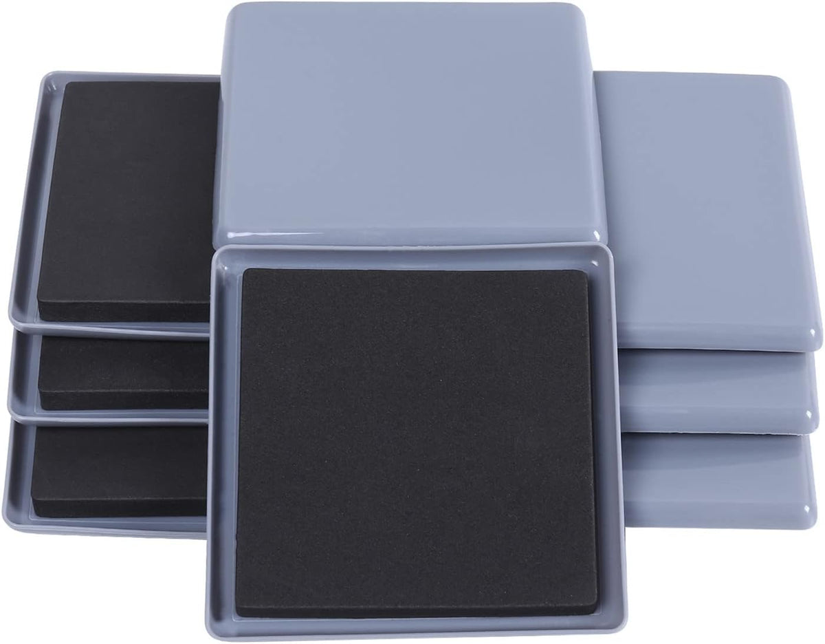 Ezprotekt 8 Pack Reusable Large Furniture Movers Sliders for Carpet, 5" Square Furniture Moving