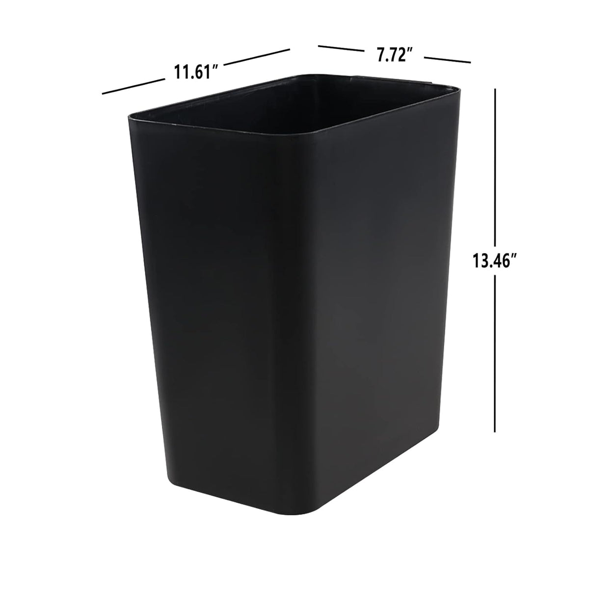 Gainhope 3-Pack 4.5 Gallon Plastic Small Trash Can Wastebasket, Black Garbage Container Bin for