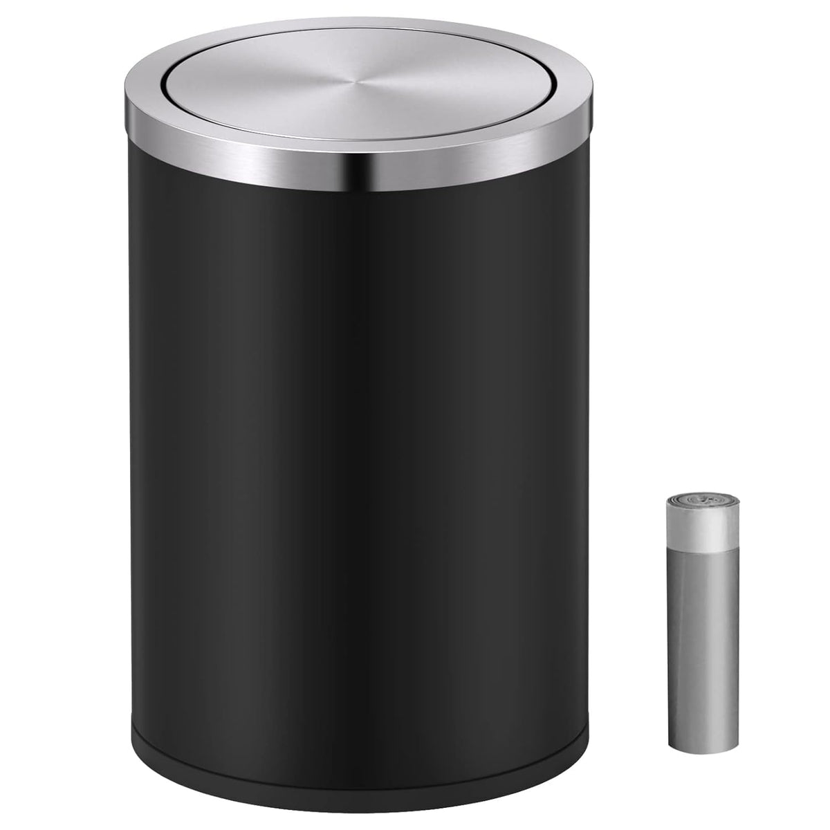 Mbillion Small Trash Can with Swing Lid 4 Gallons/15 Liter, Mini Trash Can with lid, Stainless