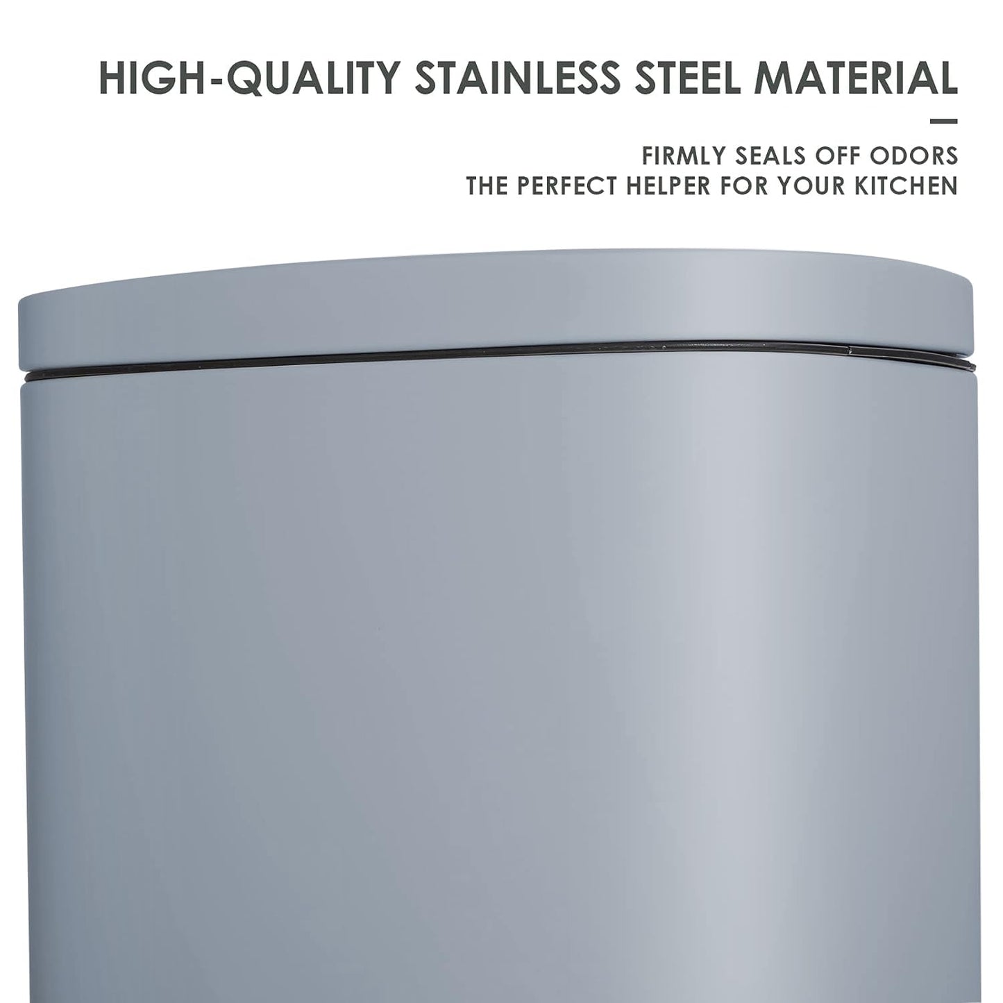 AthLike Trash Can, Stainless Steel Kitchen Garbage Can, Step Waste Bin with Hinged Lid and