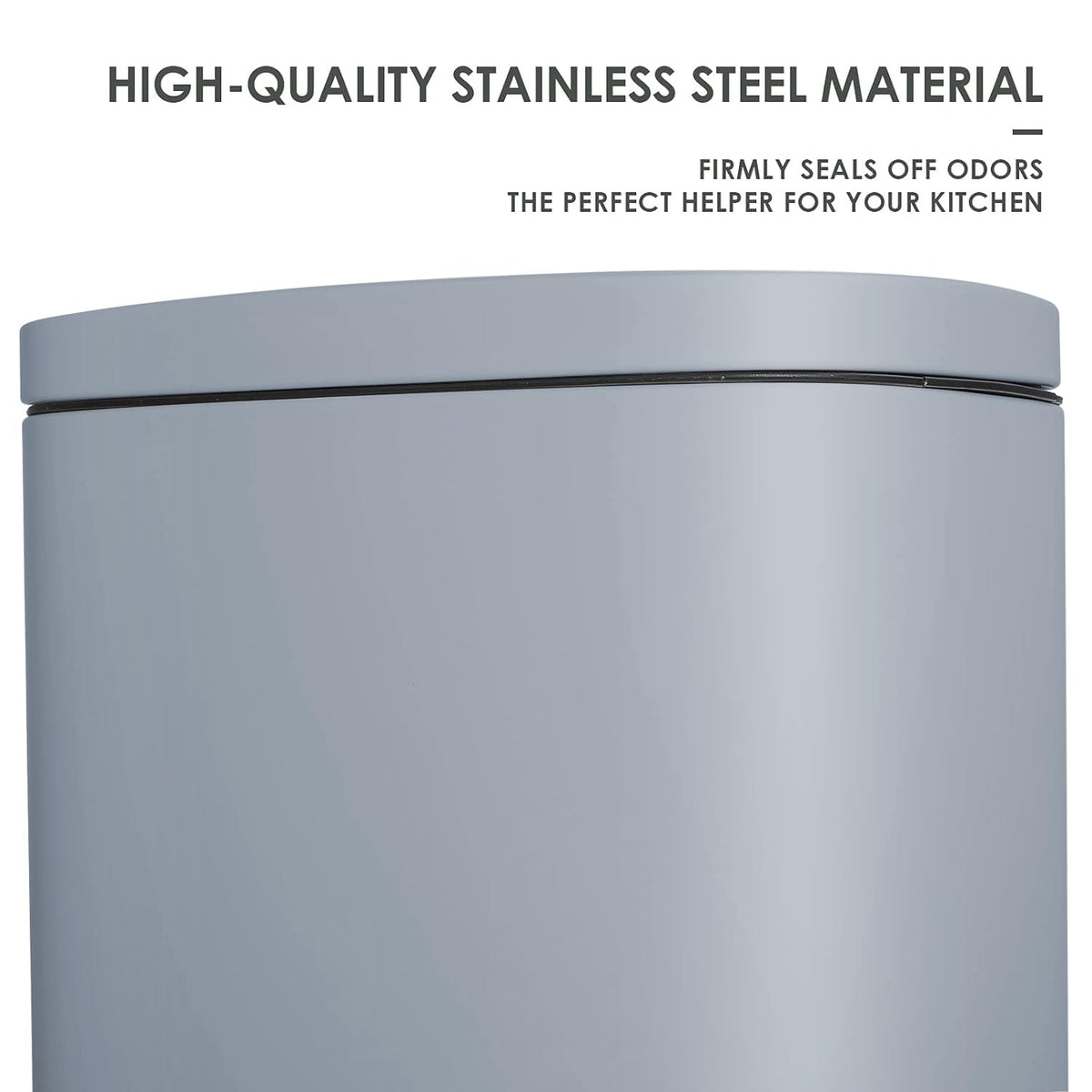 AthLike Trash Can, Stainless Steel Kitchen Garbage Can, Step Waste Bin with Hinged Lid and