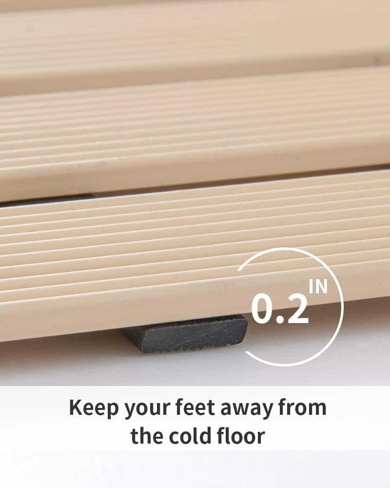 PADOOR Shower-Mat Non Slip, Heavy Duty Bathtub-Mat Curlable Quick Drain Sturdy Bath Tub Mat Without
