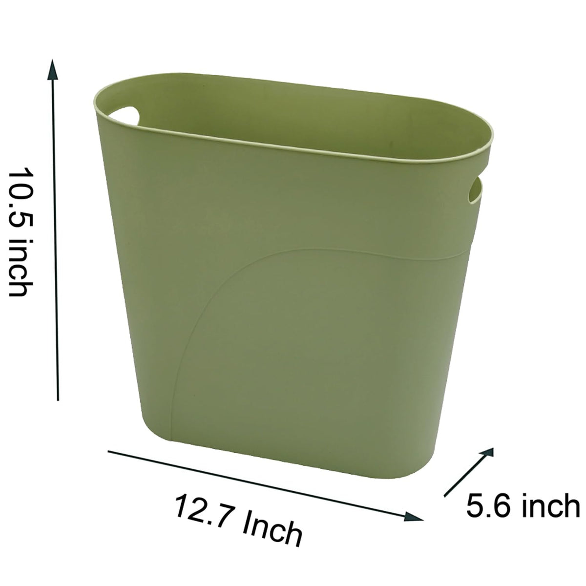 Small Trash Can Plastic Bathroom Wastebasket 3.2 Gallon Slim Garbage Container Bin with Handle for