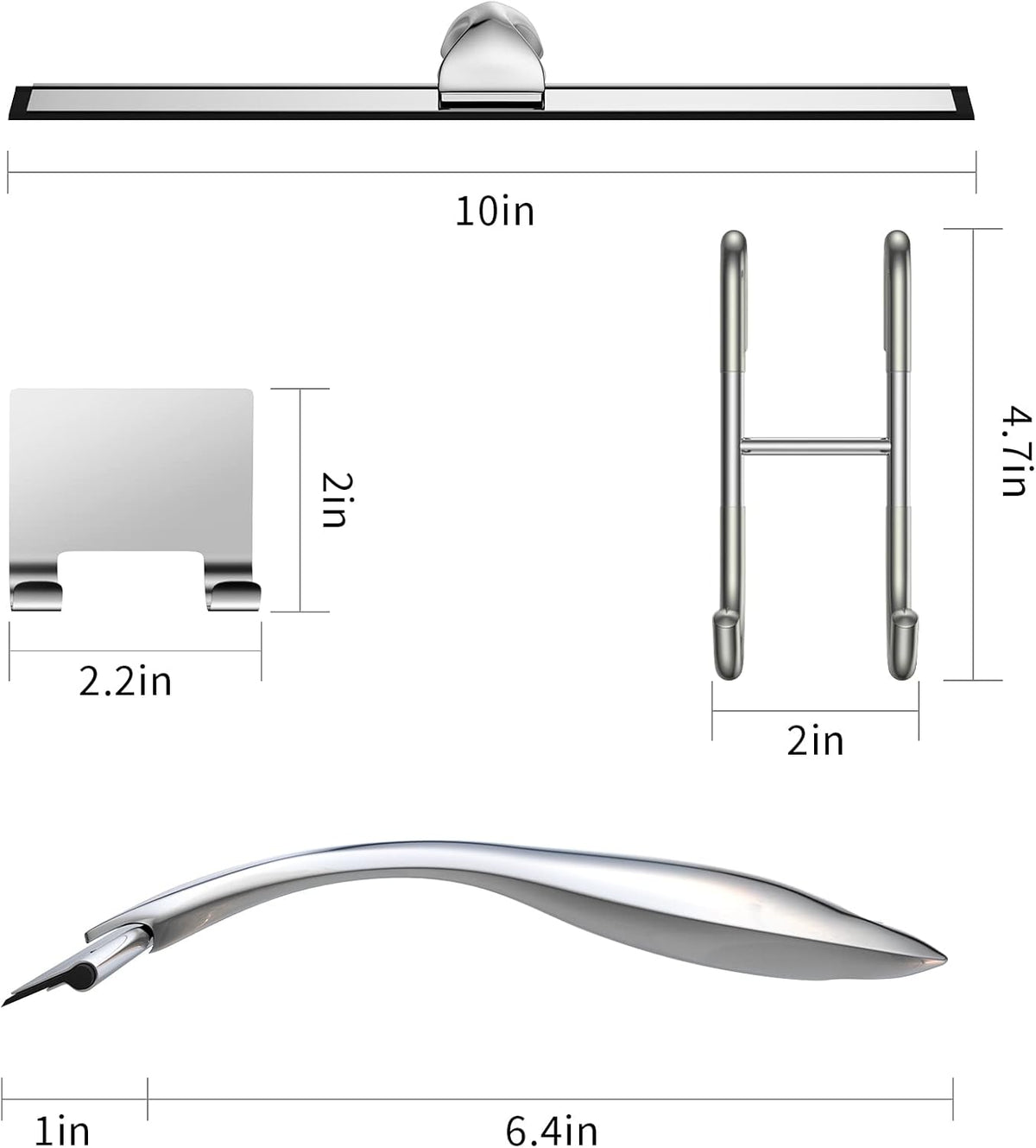 Shower Squeegee and Window Squeegee, Stainless Steel, 100% Streak-Free, Cleaner for Bathroom