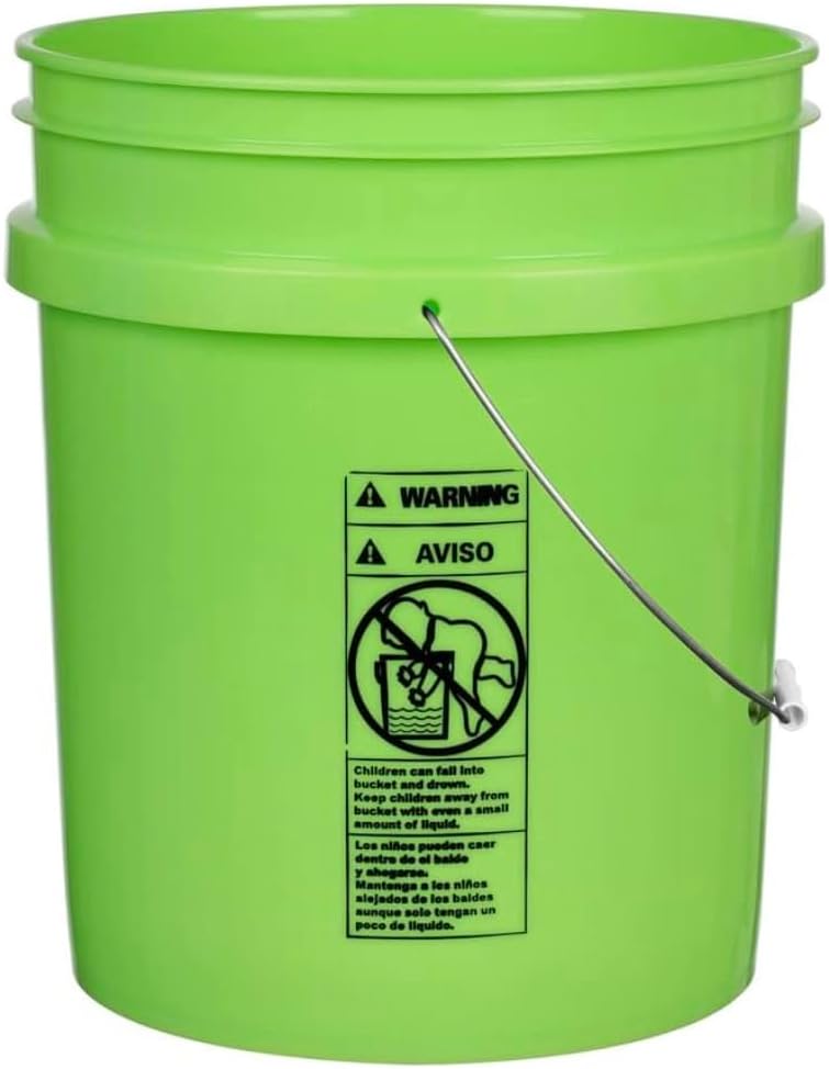 House Naturals 5 Gallon Premium HPDE Plastic Bucket - Made in USA Food Grade Storage Container, BPA