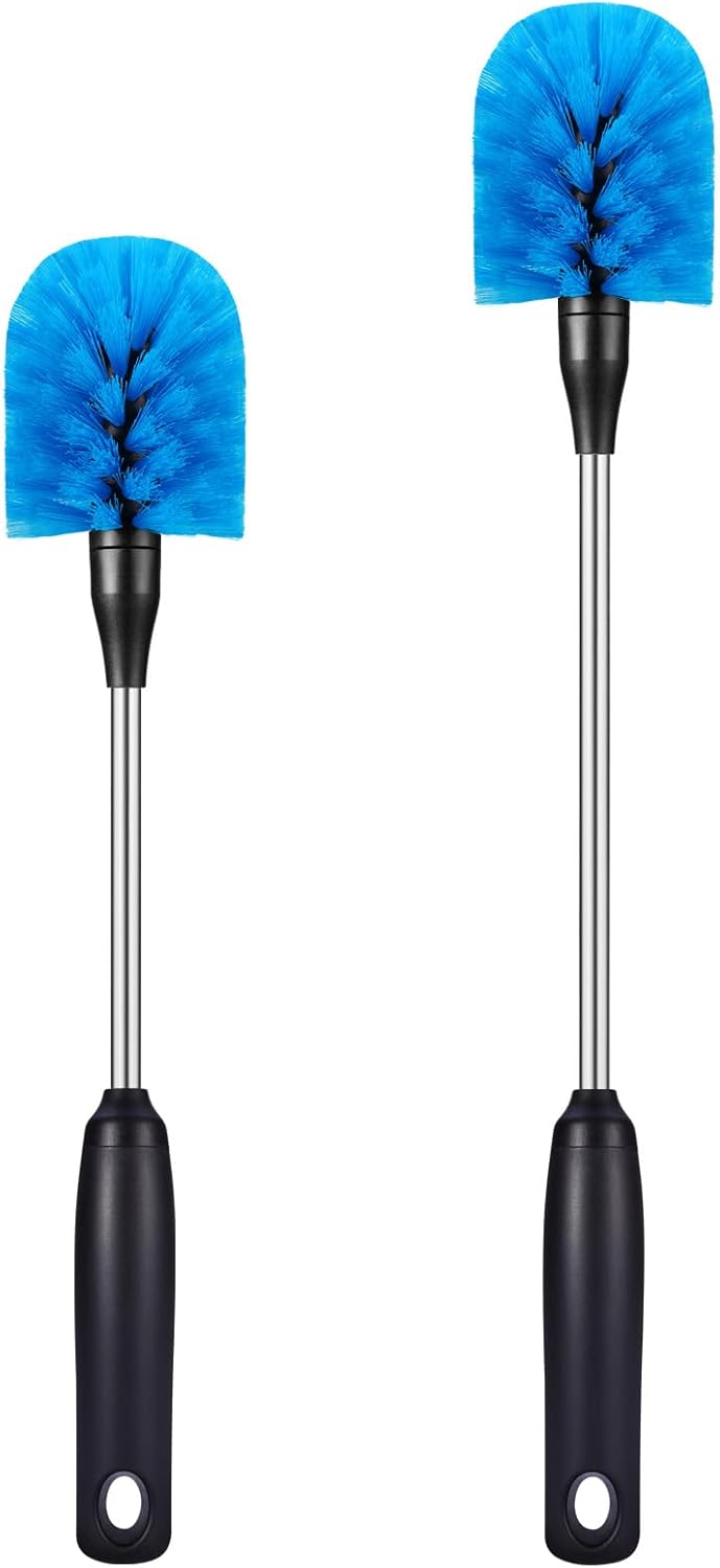 Stainless Steel Bottle Brush with Replaceable Head, Long Handle Scrub Brush for Water Bottles