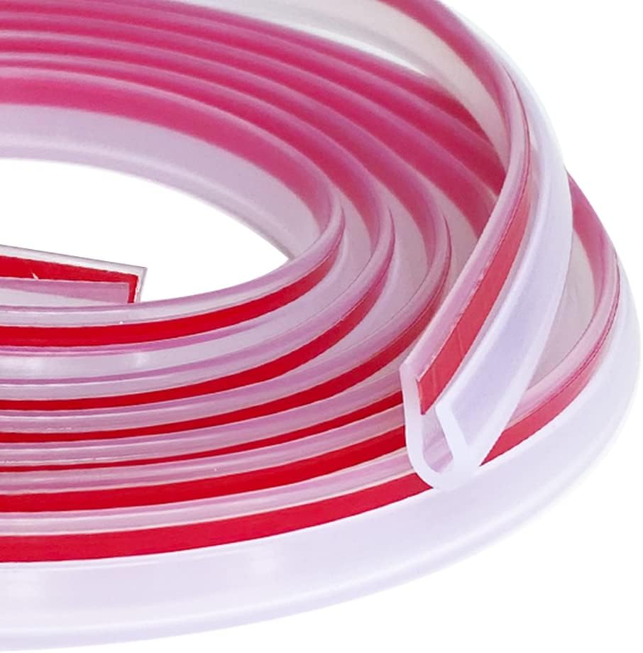 Clear Rubber Edge Trim, U Channel Rubber Seal Strip with Self-Adhesive Tape, Metal Edge Protector