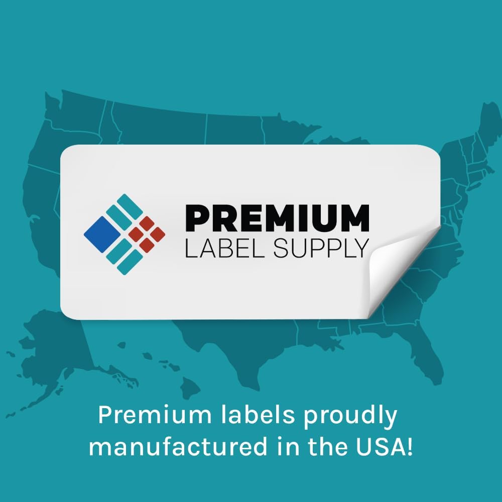 Premium Label Supply Bright Neon Color Fluorescent Sticker Labels - 1.5" x 1.5" Square Labels