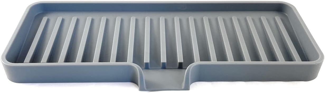 Happitasa Silicone Soap Dish Tray and Sponge Holder with Drain Chute | Bathroom and Kitchen Sink