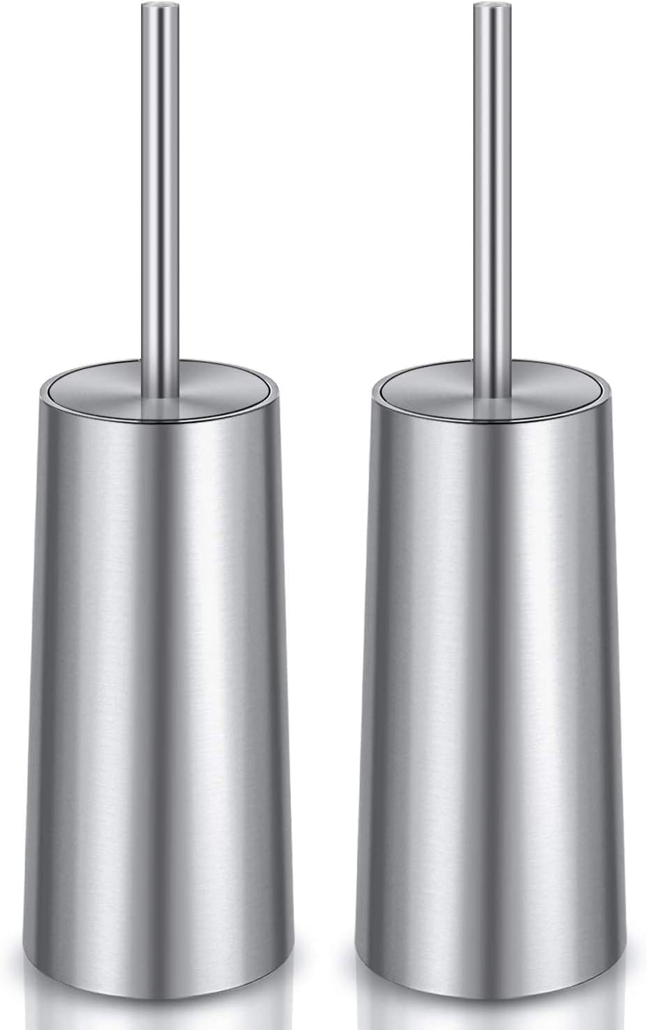 Toilet Brush and Holder, 2 Pack Toilet Brush Stainless Steel, Toilet Bowl Brush for Bathroom