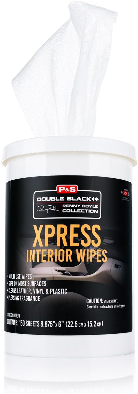 P&S - XPRESS Interior Wipes - Versatile All-in-One Cleaning Wipes for Leather, Vinyl, Plastic, and