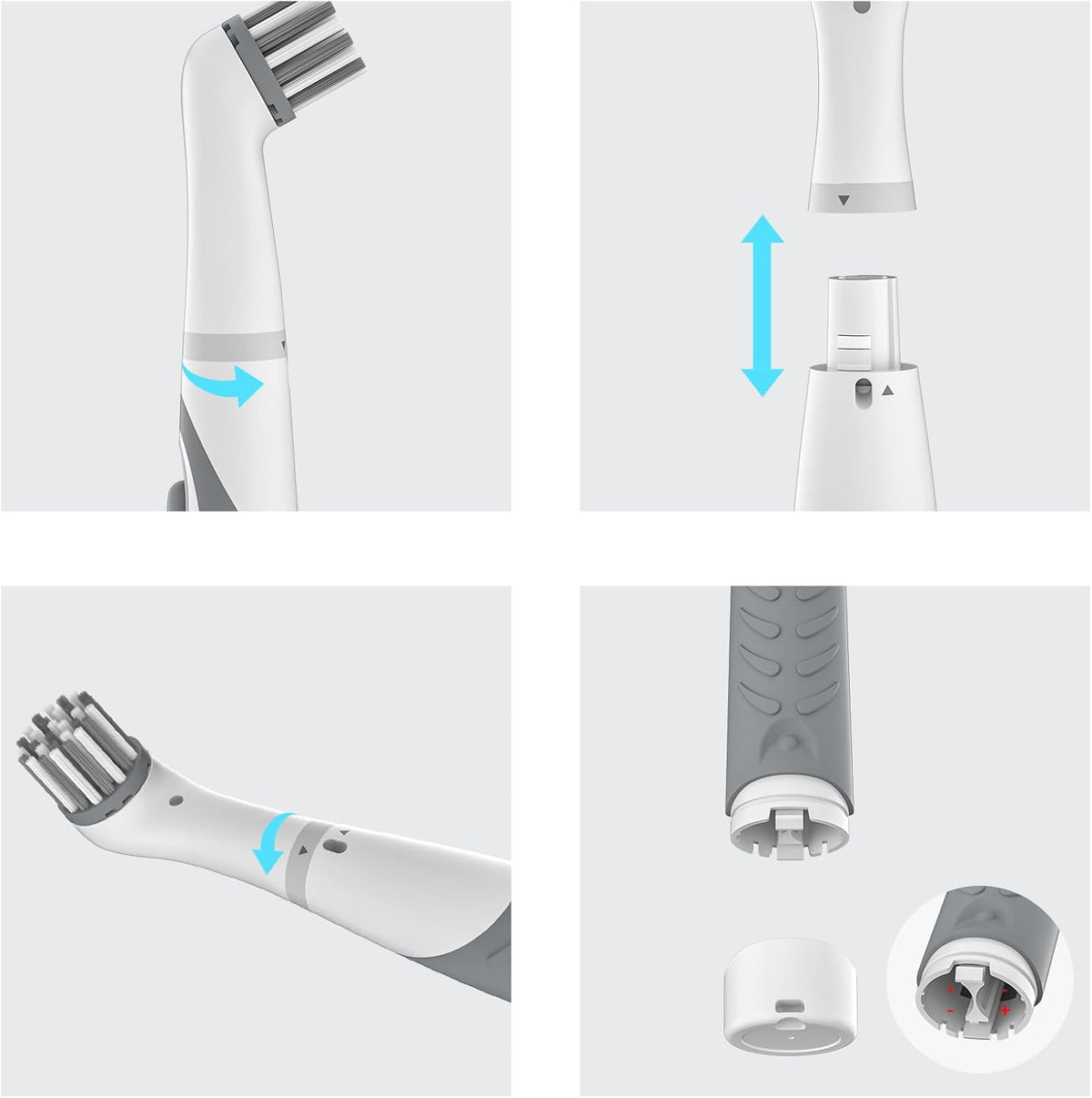 Electric Cleaning Brush with 4 in 1 Multiple Brush Heads, Indoor Household Cordless Motorized Brush