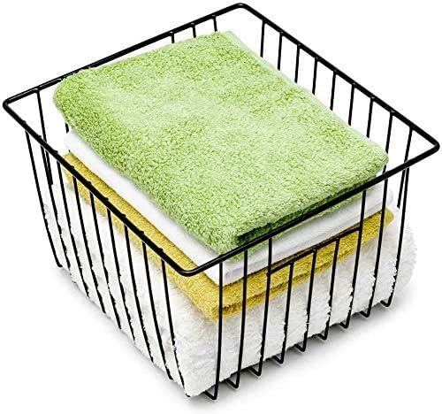 Slideep Wire Metal Basket Bin Storage Baskets Modern Farmhouse Food, Vegetable, Shampoo, Clothes