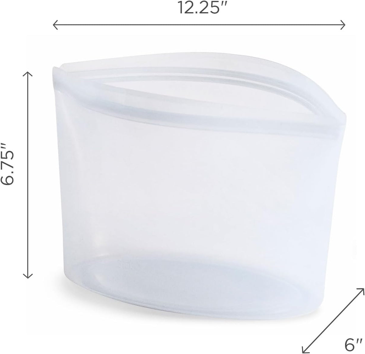 Stasher Premium Silicone Reusable Food Storage Bowl, 8-Cup, Clear, Microwave, Sous Vide