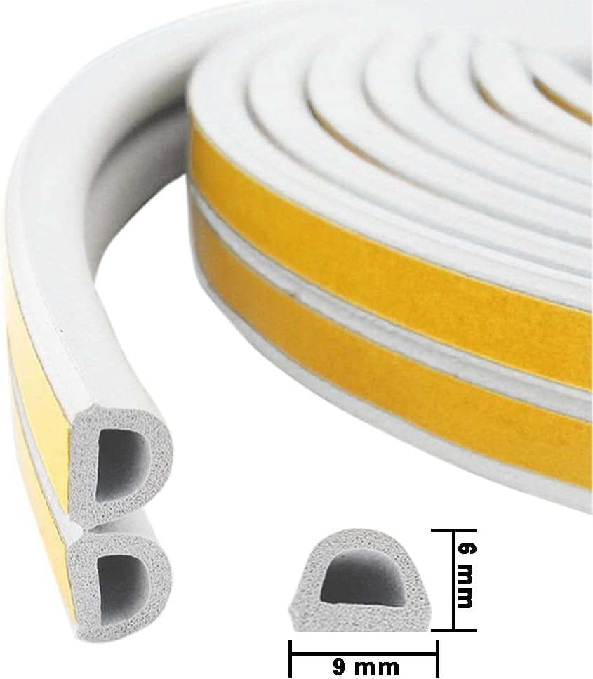 Weather Stripping Seal Strip Tape, Doors Windows Frame Self Adhesive D Type Foam Sealing Tape