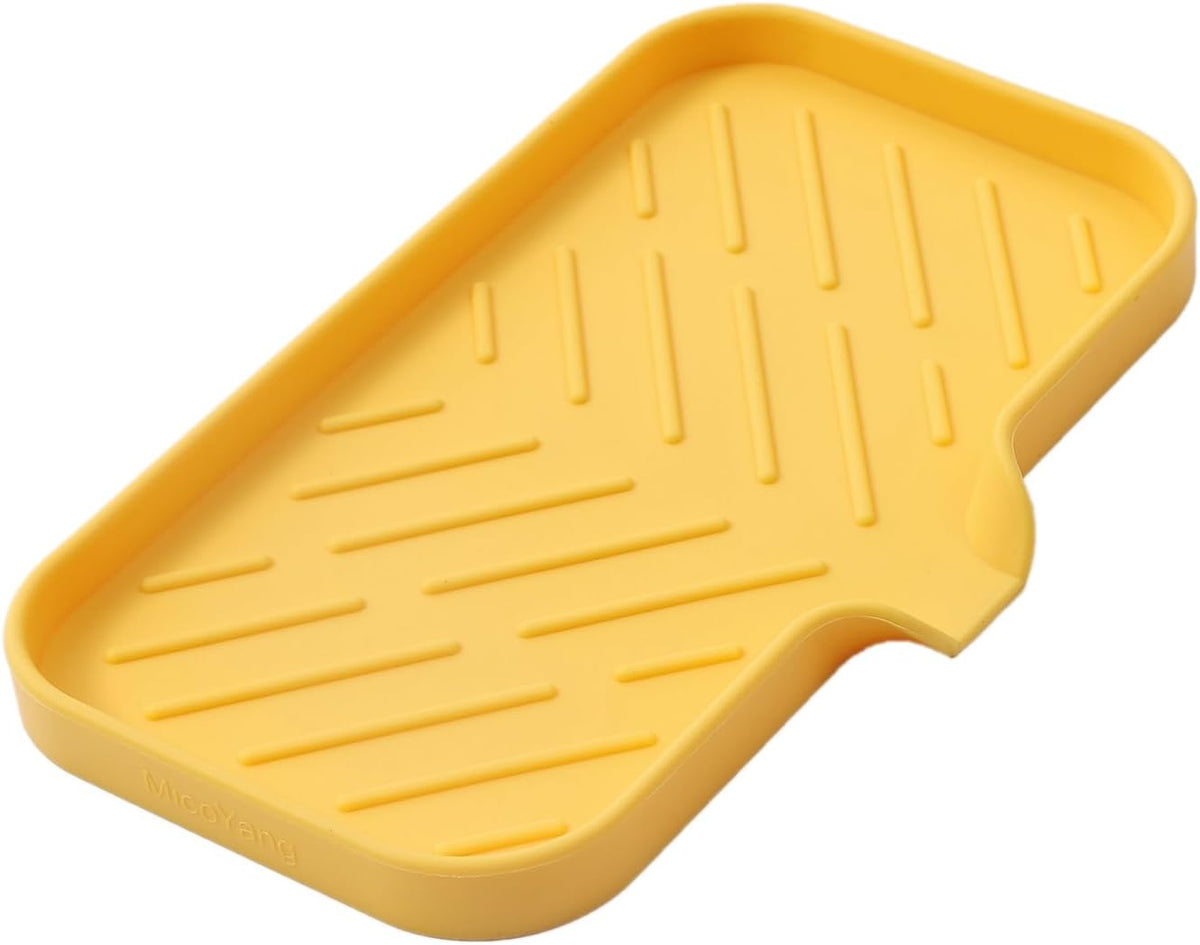 Silicone Bathroom Soap Dishes with Drain Spout-Bathroom and Kitchen Sink Organizer,Sponge