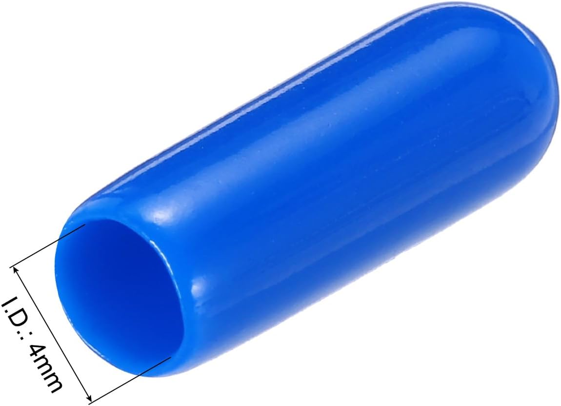 uxcell 20pcs Rubber End Caps 4mm(0.2") ID Vinyl PVC Round Tube Bolt Cap Cover Screw Thread