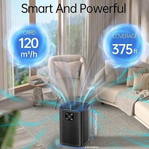 Air Purifiers for pets- Honeyuan H13 HEPA Air Purifier for home, Large Room, Coverage of 600 sqft