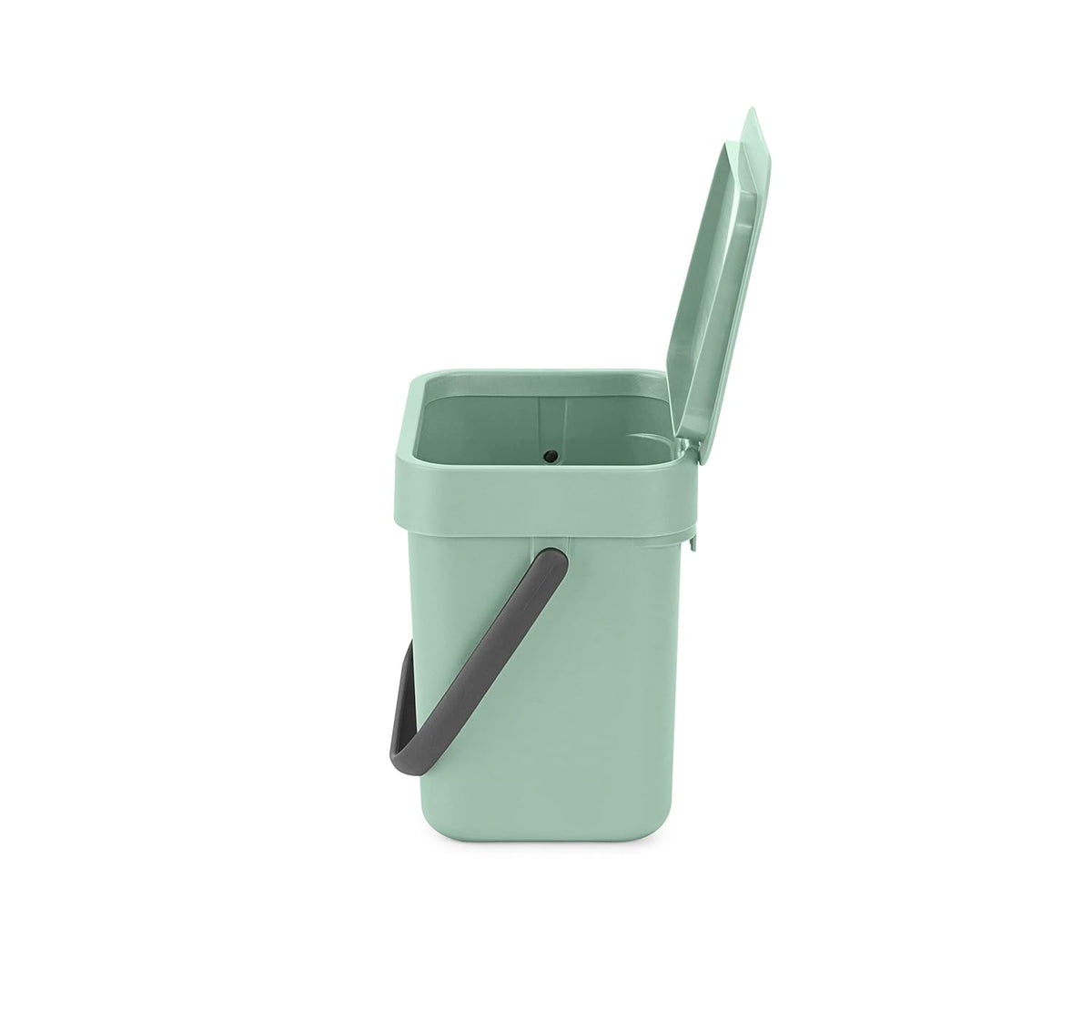 Brabantia Sort & Go Food Trash Can (0.8 Gal/Jade Green) Small Countertop Kitchen Compost Caddy with