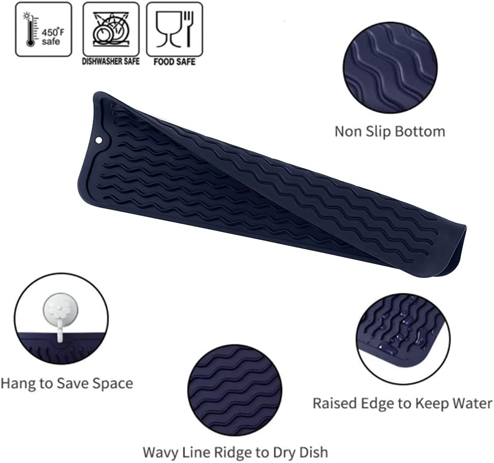 Silicone Dish Drying Mat for Multiple Usage,Easy clean,Eco-friendly,Heat-resistant Silicone Mat for