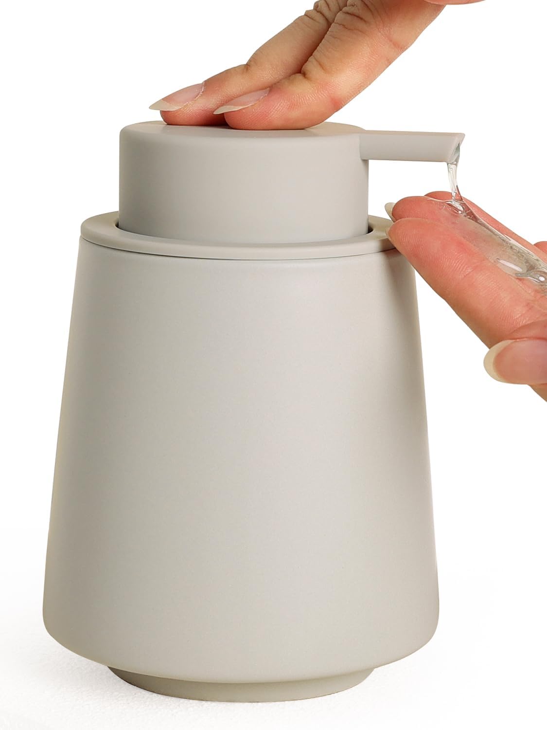 INGOFIN Ceramic Soap Dispenser -14 oz Bathroom Hand Soap Dispenser Liquid Dispenser with Pump