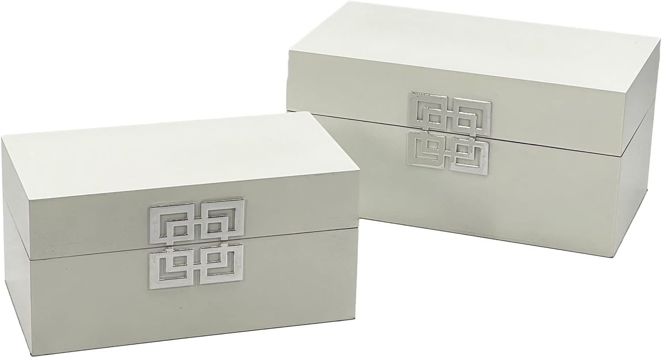 Galt International Storage Box Set Decorative Storage Box w/Hinged Lid Classic Design Wood Decor