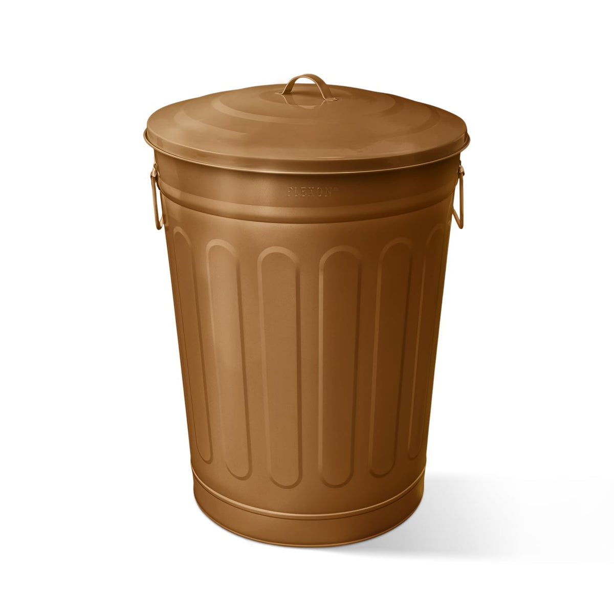 Plexon Round Trash Can 13 Gallon, Vintage Metal Outdoor Trash Can with Lid, Retro Farmhouse Garbage