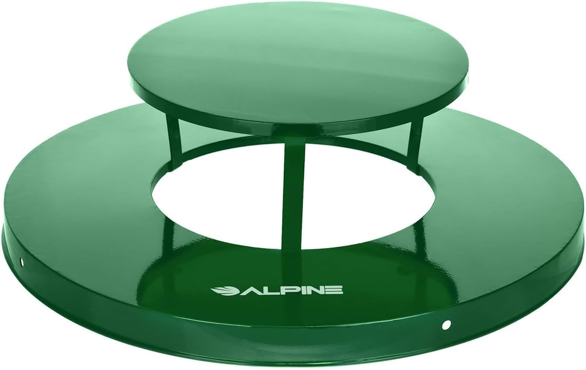 Alpine Industries Outdoor Metal Waste Receptacle Rain Bonnet Lid - Heavy Duty Trash Can
