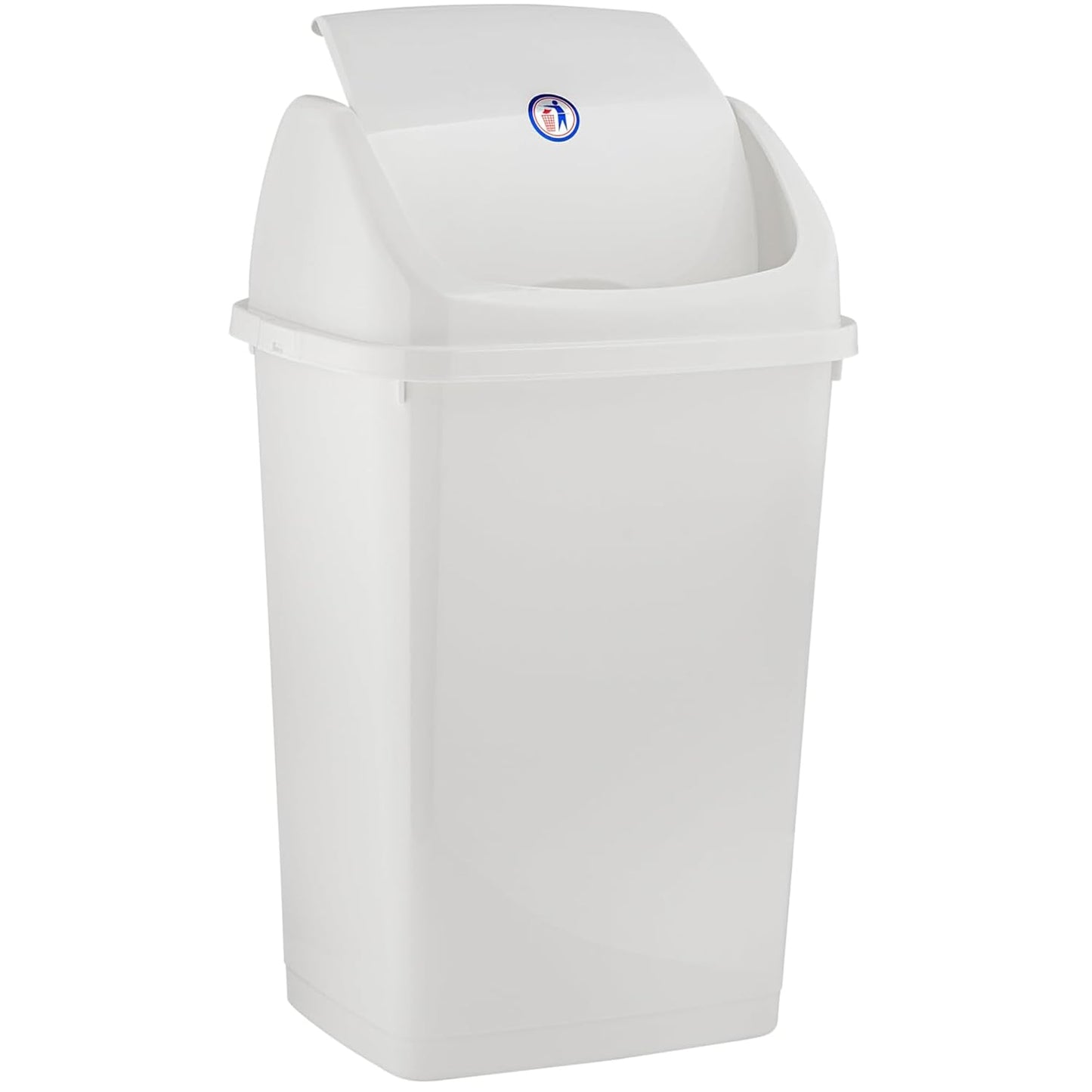 Superio Kitchen Trash Can 13 Gallon with Swing Lid, Plastic Tall Garbage Can Outdoor and Indoor