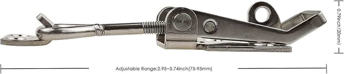 Adjustable Latch Buckle Cabinet Boxes Lever Handle Toggle Catch Latch Lock,Silver,Adjustable