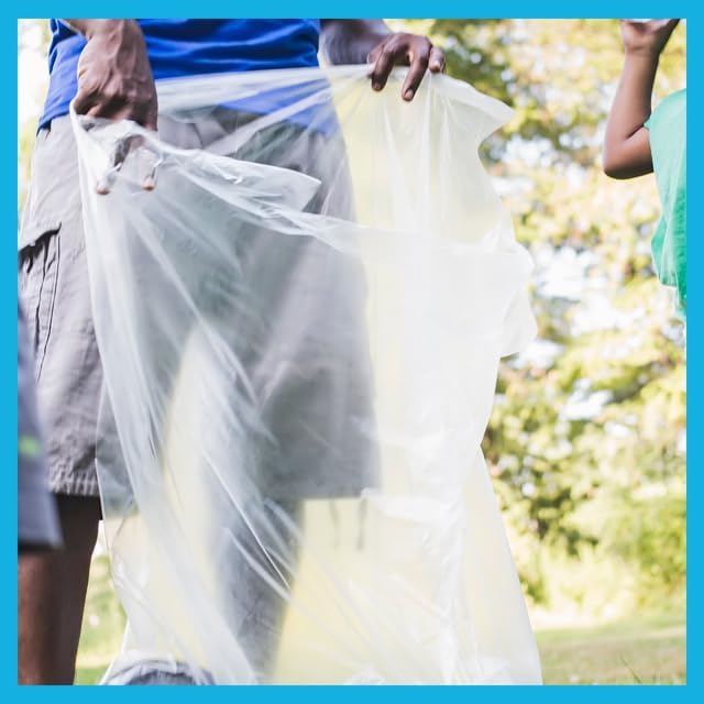 Clear Trash Bags,40-45 Gallon Trash Bags, 40" x 48", 250 Count, 16 Micron, High Density, Ideal for