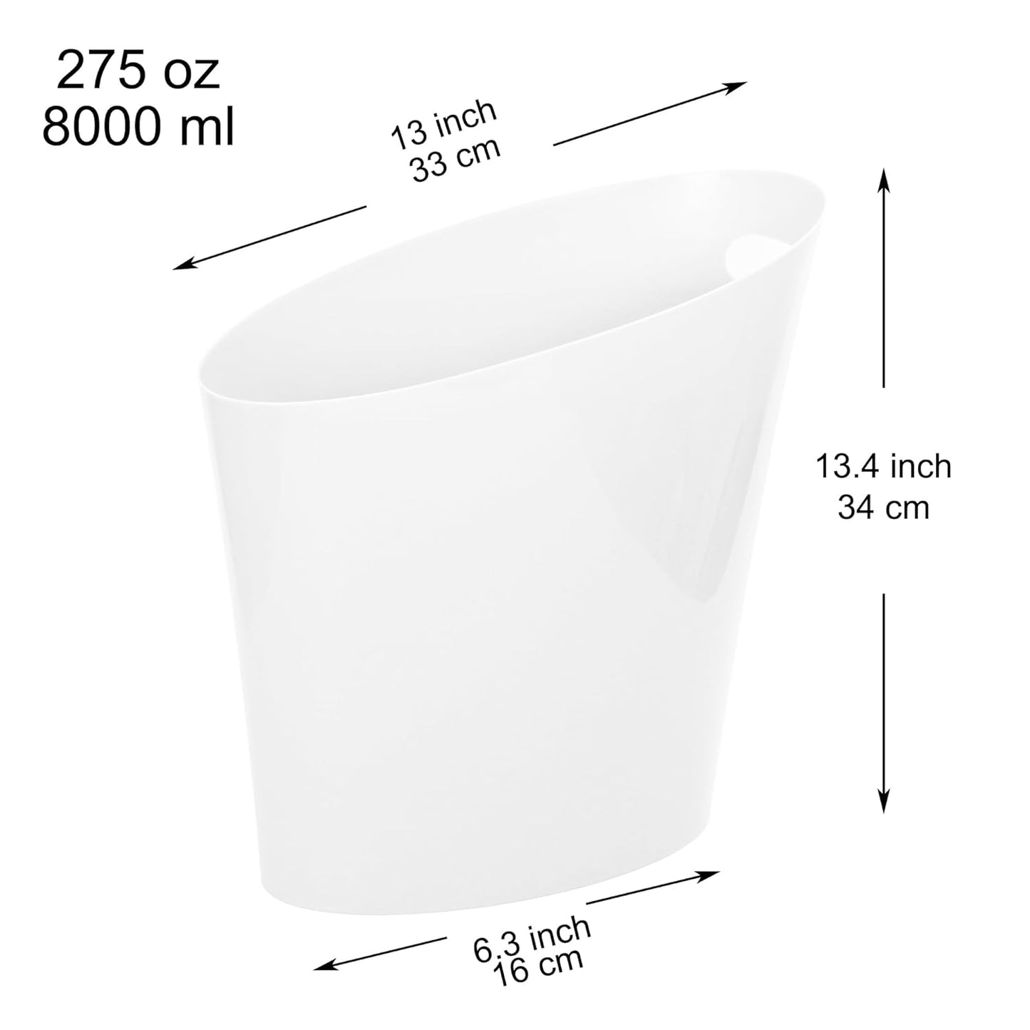 Youngever 2 Gallon Slim Trash Can, Plastic Garbage Container Bin, Small Trash Bin with Handles for