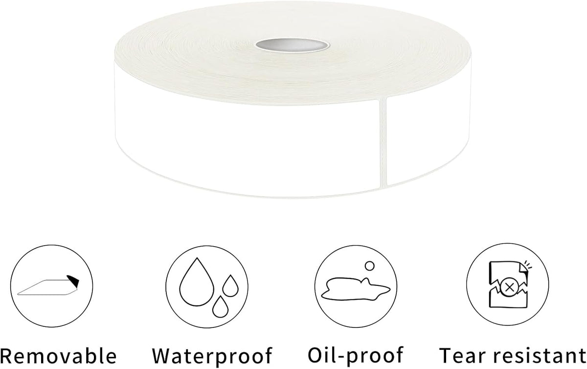 1000 Blank Removable Freezer Labels Water Oil Resistant with Perforation Line for Food Containers